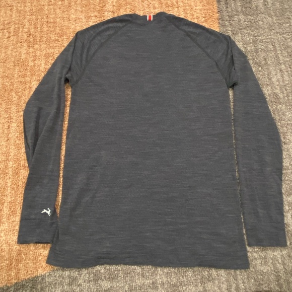 Tracksmith Brighton Base Layer Shirt Mens XL Gray Wool Blend Long Sleeve Running - Picture 6 of 7